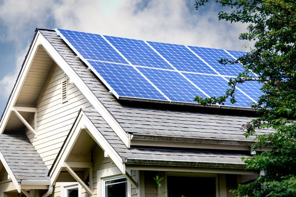 Solar panels on the roof of a home.