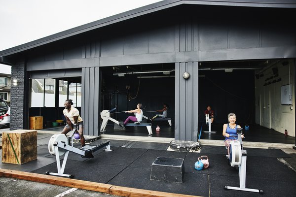 People working out at the gym