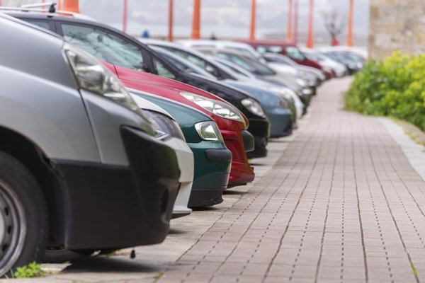 Row of parked cars